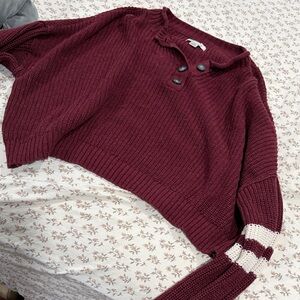 American Eagle Outfitters Maroon Cowl Neck Sweater